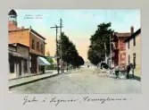 Vykort på Market Street i Ligonier i Pennsylvania, 1913