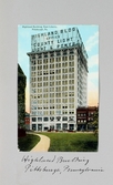 Vykort på 14-våningars huset Highland Building i Pittsburg, 1913