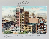 Vykort på affärsdistriktet i Columbus i Ohio, 1913