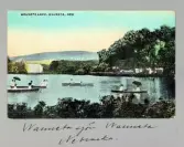 Vykort över Wauneta Lake i Nebraska med flera roddbåtar, 1913