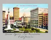 Vykort på Union Square i San Francisco i Kalifornien, 1913