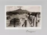 Panoramabild över resterna i staden Pompeji i Italien, 1913