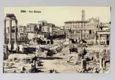 Vykort på ruiner av Forum Romanum som var ett centrum i det antika Rom, 1913