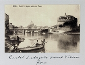 Vykort. Borgen Sankt Angelo sett från floden Tibern, 1913
