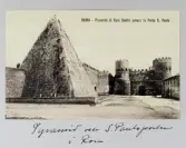 Vykort på Sankt Paoloporten och pyramiden i Rom, 1913