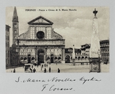 Vykort på  Maria Novellas kyrka i Florens, 1913