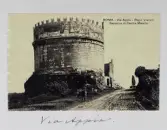 Vykort på Via Appia med Cecilia Metellas maosoleum, 1913