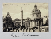 Vykort på Trajanus torg i Forum Romanum samt basilikan, 1913