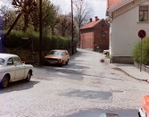 Royens gata i Mölndals Kvarnby, omkring 1975-1980. Närmsta huset är nr 6, därefter nr 8.