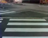 Övergångsställen vid korsningen Storgatan-Toltorpsgatan-Frölundagatan i Mölndal, omkring 1975-1980.