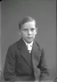 Ateljéfoto. Pojkporträtt. Beställare: John Allmén, Falkenberg.