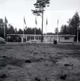 Domänverkets i Böda exteriör och eventuella invigning.