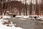 Mölndalsån vid Grevedämmet i Mölndal, januari 1984.