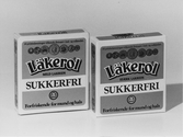 Den nya designen på de Danska Läkerolaskarna, februari 1980.