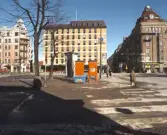 Två telefonkiosker på Järntorget, 1978-1979