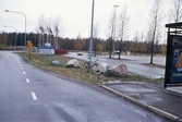 Återvinningsstation i Mariebergs köpcentrum, 1990-tal