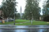Sofiaparken med Olaus Petrikyrkan som fond, 1988