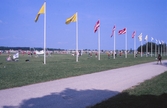 Många fotbollsspelande ungdomar på Rosta Gärde, 1988