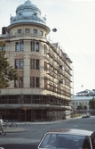 Husrenovering i hörnet Olaigatan - Klostergatan vid Järntorget, 1980-tal