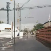 Byggnation inför utställningen Örebro 700 år, 1965