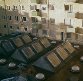 Taket till bostadshuset på Trädgårdsgatan 11, 13, 1960-tal