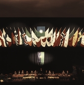 Flaggor vid konferans på Medborgarhuset, 1965