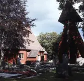 Kvistbro kyrka med klockstapel, 1974