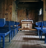Interiör från Skaga kyrka, 1975