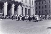 Start av budkaveln. Stortorget i Gamla stan.