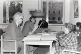Hembygdsförbundets kurs i bokföring och deklaration i Huddinge bibliotek 1979-11-10. Kursledare Kamrer Olle Thorell.