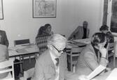 Hembygdsförbundets kurs i bokföring och deklaration i Huddinge bibliotek 1979-11-10. Kursledare Kamrer Olle Thorell.