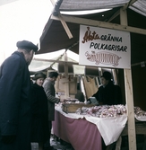 Försäljning av polkagrisar på Hindersmässan, 1970-tal