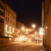 Julbelysning på Drottninggatan mot norr, 1960-tal