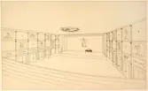 Ritningsförslag över scenen på Konserthuset i Örebro, 1930-tal