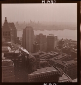 1690 New York, allmänt. Vy över skyskrapor och Hudson-floden.