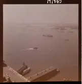 1690 New York, allmänt. Fartyg på Hudson-floden.