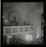 1950. Leksands kyrka. Folk på läktare