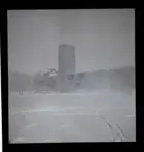 Helikoptern landar på Stadion, 1947.