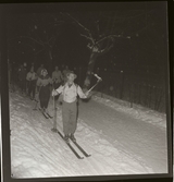 Skidfrämjandets första utflykt 1947 (skidor).