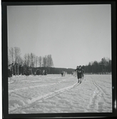 Hofors, skidtävling, varvlopp med Nisse Täpp som  segrar före Östensson, 31 december 1944.