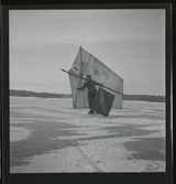 Skridskosegling på Ullnasjön (D.M.), 21 januari 1945.