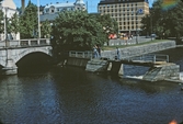 Arbete med slussmekanism vid Storbron, 1990-tal