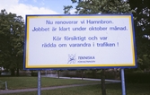 Informationsskylt angående Hamnbron, 1990-tal