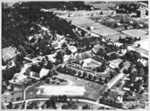 Flygbild över Täby Kyrkby omkring 1952