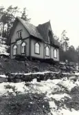 Hembygdsgårdar. Flyttning av Ingarö hembygdsmuseum vintern 1988.