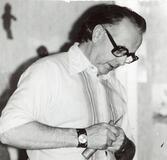 Gunnar Zetterqvist vid kursen Föremålsvård i Norrtälje 1978.