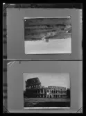 Avfotograferade sidor ur bok. Colosseum och Tomba di Cecilia Metella, Rom. Dir. Celsing, Kolbäck.
Ur Gustaf Åhmans samling.