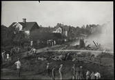 Träindustri, brand, Tomteboområdet, Hallstahammar.
Ur Gustaf Åhmans samling.