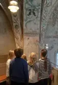Visning av Albertus Pictors målningar i Täby Kyrka.