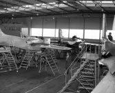 Stora monteringshallen på SAAB år 1951